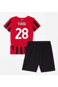 Fotbalové Dres AC Milan Malick Thiaw #28 Dětské Domácí Oblečení 2024-25 Krátký Rukáv (+ trenýrky)